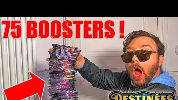 EPIC ULTIME MEGA Ouverture de 75 BOOSTERS POKEMON DESTINÉES OCCULTES OCCULTES !