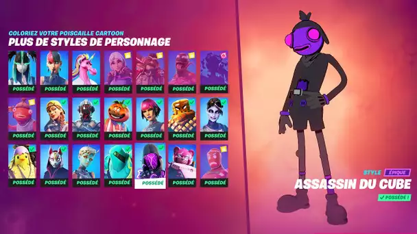 DEBLOQUER TOUS LES STYLES POUR LE SKIN POISCAILLE CARTOON SUR FORTNITE !