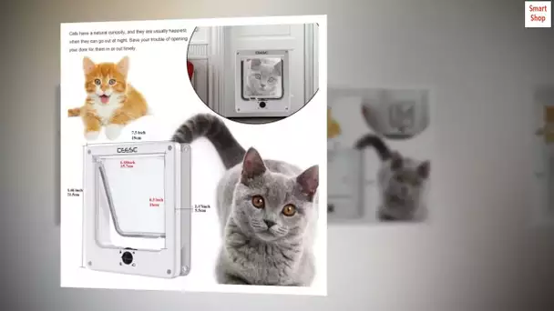 CEESC Cat Doors, Magnetic Pet Door with 4 - Way Rotary Lock for Cats, Kitties and Kittens