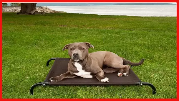 Furhaven Pet - Reinforced Cot Bed with Metal Frame, Detachable Plush Cot Dog Blanket with Pouch