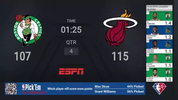 Celtics @ Heat | #NBAPlayoffs presented by Google Pixel on ESPN Live Scoreboard