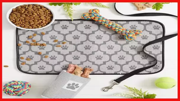 Bone Dry Machine Washable, Ultra Absorbent Pet Mat, 12x18, Gray Lattice