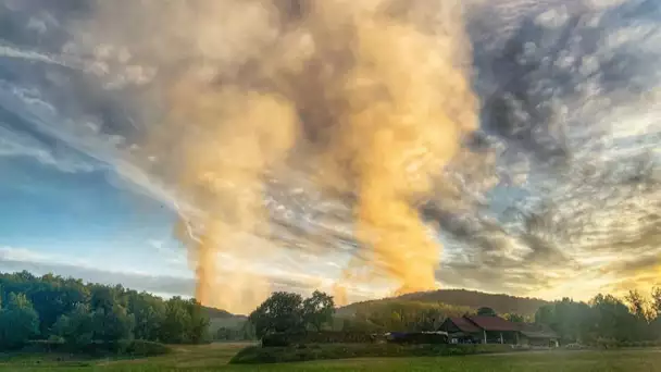 Incendie à Yenne, au-dessus du lac du Bourget