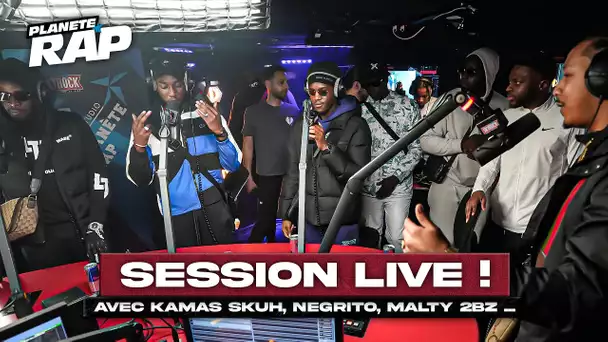 SESSION LIVE avec Kamas Skuh, Negrito, Lamatrix, Malty 2BZ & ABD ! #PlanèteRap