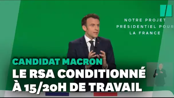 Le candidat Macron veut conditionner le RSA à des heures de travail obligatoires