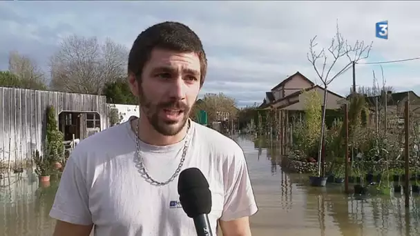 Pic de la crue de l&#039;Yonne - inondations à Joigny - 24 janvier 2018