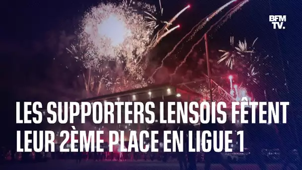 Football: les supporters lensois fêtent leur deuxième place en Ligue 1