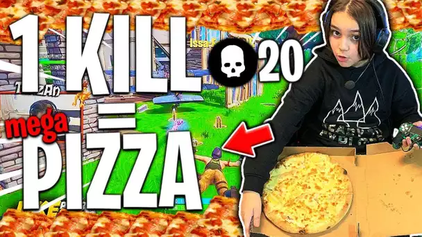 1 KILL = 1 MEGA PART DE PIZZA SUR FORTNITE ! IL MANGE UNE PIZZA AU SAUMON 😱