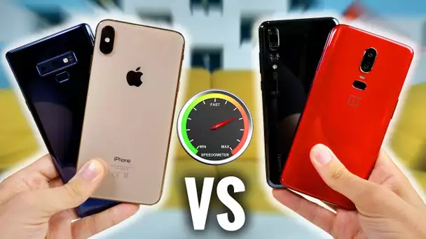 iPhone XS Max VS Note 9 VS P20 Pro VS OnePlus 6 : Rapidité