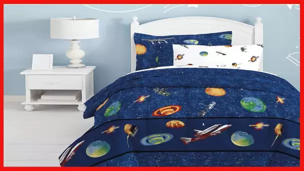 Dream Factory Kids 8-Piece Complete Set with Bedskirt Easy-Wash Super Soft Comforter Bedding, Full