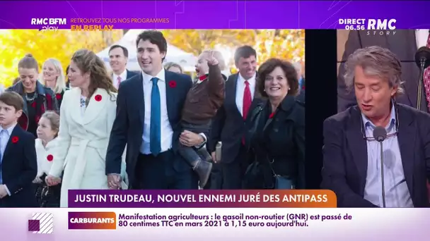 Le portrait de Justin Trudeau, nouvel ennemi juré des antipass