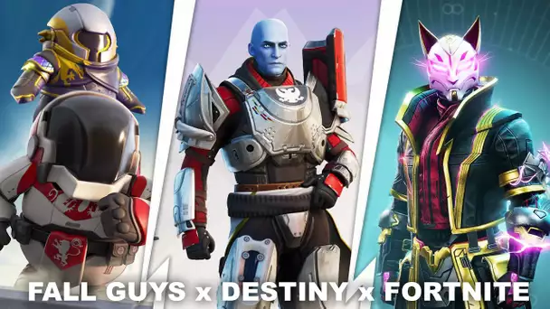 FORTNITE X DESTINY X FALL GUYS ! (SKINS, EMOTE, MAP ..)