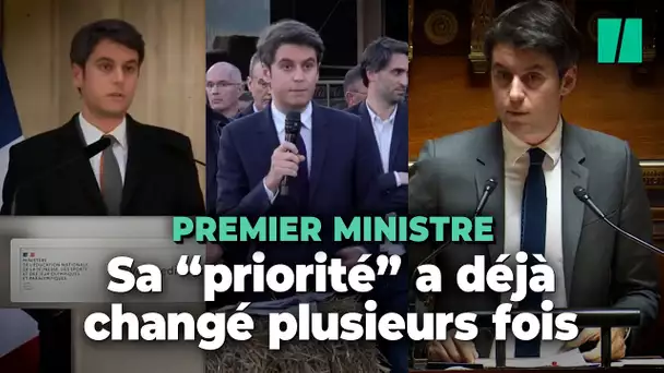 Toutes les fois où Gabriel Attal a fait d’un sujet la première de ces priorités