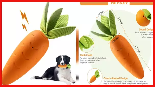 HEYKEY Squeaky Dog Chew Toys for Aggressive Chewers, Indestructible Dog Toys for Aggressive Chewers
