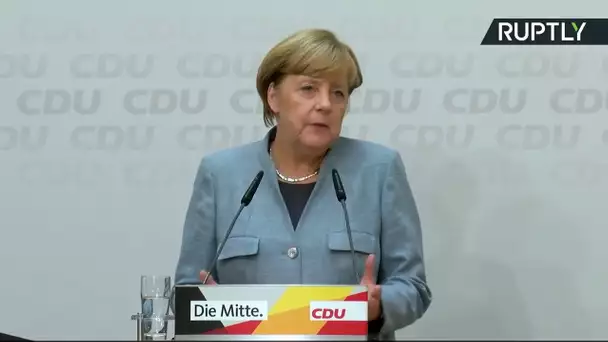 Conférence de presse d&#039;Angela Merkel après sa quatrième victoire consécutive (Direct du 25.09)