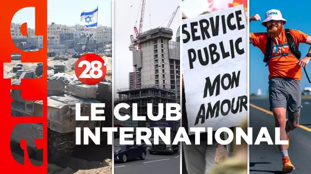 Gaza, fonction publique, béton écocide, Russ Cook... | Le Club International - 28 minutes - ARTE