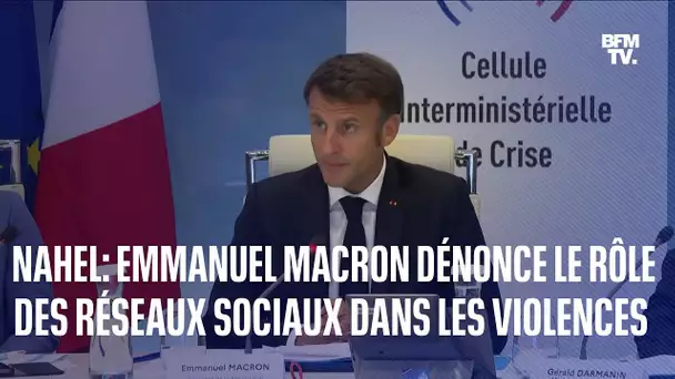 Emmanuel Macron dénonce le rôle des réseaux sociaux dans l'organisation des violences urbaines