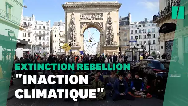 Extinction Rebellion lance une occupation Porte Saint-Denis à Paris, contre "l'inaction climatique"