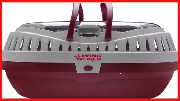 Living World Pet Carrier, Red/Grey