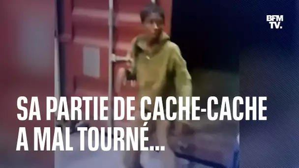 En jouant à cache-cache, un ado bangladais s’est enfermé dans un container