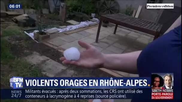 Les images des orages, d'impressionnants grêlons et d'importants dégâts en Auvergne-Rhône-Alpes