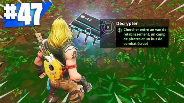 PUCE DE DECRYPTAGE 47 : CHERCHER ENTRE UN VAN, UN CAMP DE PIRATE ET UN BUS ECRASE ! (DEFIS FORTNITE)