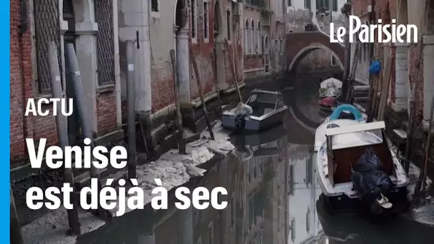 Des gondoles bloquées à Venise à cause de la sécheresse