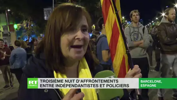 Barcelone : les indépendantiste catalans dans la rue pour la troisième soirée consécutive