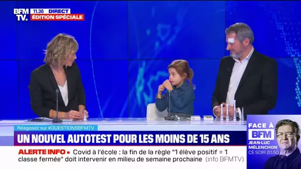 Covid-19: démonstration en direct sur BFMTV du nouvel autotest pour les moins de 15 ans