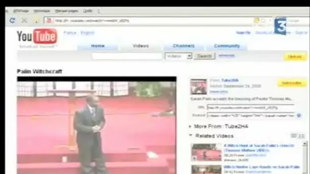 Sue le Net, une vidéo montre Sarah Palin se faire bénir par un pasteur exorciste