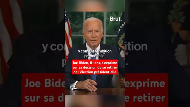 Joe Biden, 81 ans, s'exprime sur son retrait de l'élection présidentielle