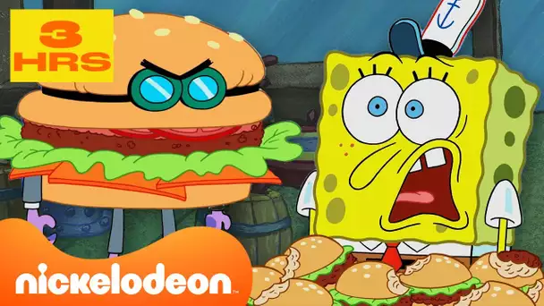 La compilation ULTIME du Crabe Croustillant de Bob l'éponge 🍔 | 3 heures | Nickelodeon France