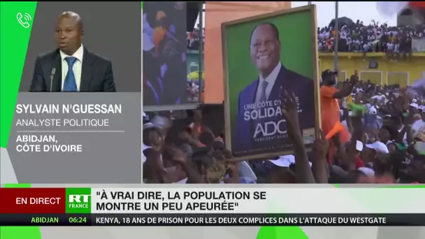 Présidentielle en Côte d’Ivoire : «La population se montre un peu apeurée», selon Sylvain N’Guessan