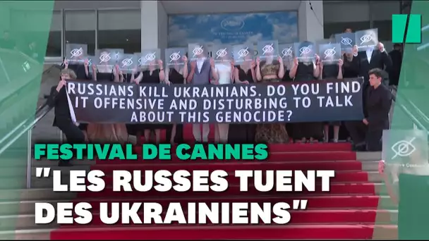 Festival de Cannes: une banderole dénonce la guerre en Ukraine