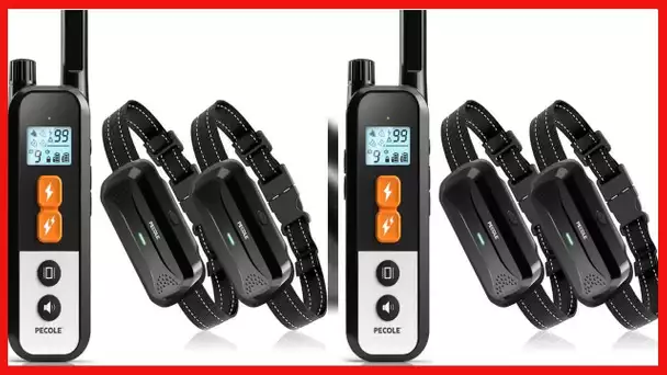 PECOLE Dog Training Collar for 2 Dogs, Shock Collar with Remote for Small Medium Large Dogs