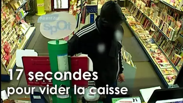 En 17 secondes, il vide la caisse