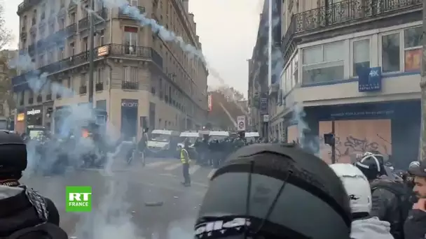 Grève du 5 décembre : feux d'artifices et grenades à Paris