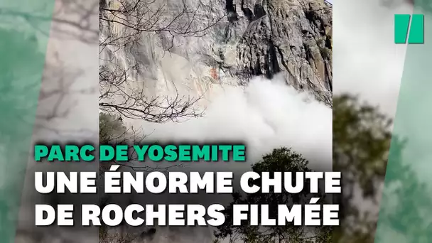 Au parc de Yosemite, une énorme chute de rochers filmée par des visiteurs