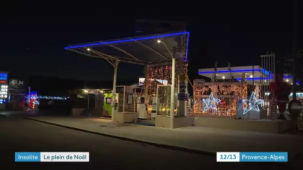 Noël : une station service décorée pour les fêtes