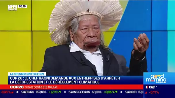 Raoni Metuktire (Grand chef du peuple Kayapo) : COP 28, le message du chef Raoni aux entreprises