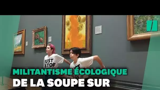 Les « Tournesols » de Van Gogh aspergés de soupe à la tomate par des militantes écologistes