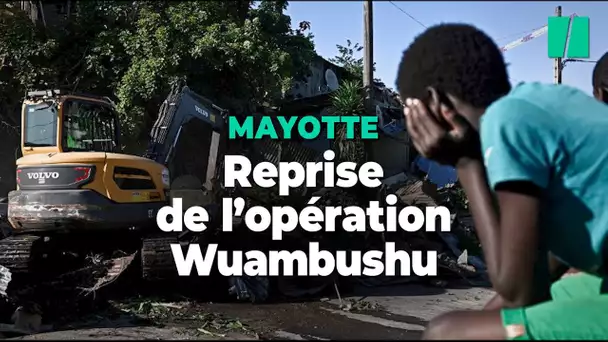À Mayotte, la démolition du bidonville Talus 2 commence après un mois de suspension