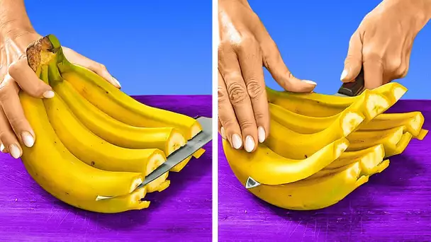 Comment Peler et Couper une Banane 🍌🍌🍌 Comment Peler et Trancher des Fruits et des Légumes 🍊