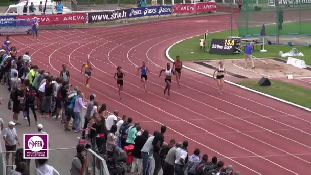 Tomblaine 2015 : Finale 200 m Espoirs F (Carolle Zahi en 24&#039;&#039;17)