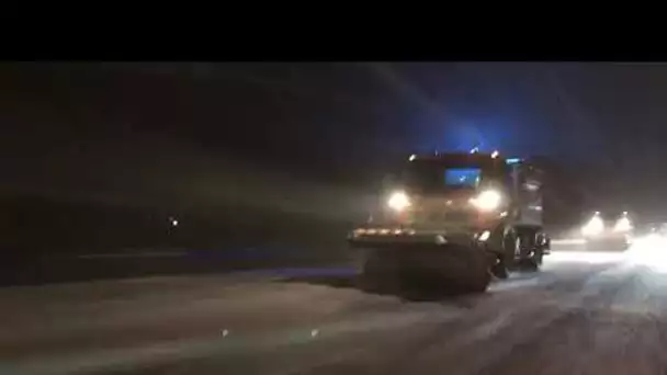 La neige sur l'A31 près de Beaune, ce 16 janvier