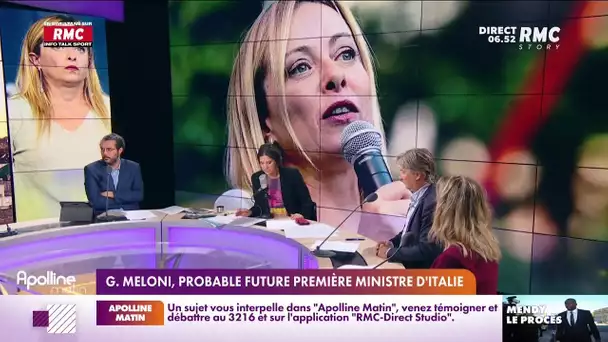 Portrait de Giorgia Meloni, candidate d'extrême droite favorite aux législatives italiennes