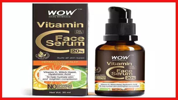 WOW Skin Science Vitamin C Serum for Face with Hyaluronic Acid - Vitamin C Face Serum Women & Men
