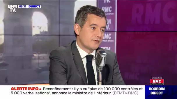 Gérald Darmanin, ministre de l'Intérieur, face à Jean-Jacques Bourdin sur RMC et BFMTV