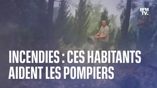 Incendies en Gironde: avec leurs seaux et tuyaux, ces habitants viennent en aide aux pompiers