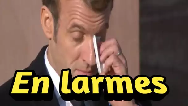 Emmanuel Macron en larmes à l'arrivée du cercueil d'Hubert Germain au Mont-Valérien